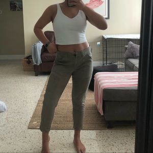 Democracy Green Cropped Cargo Pants